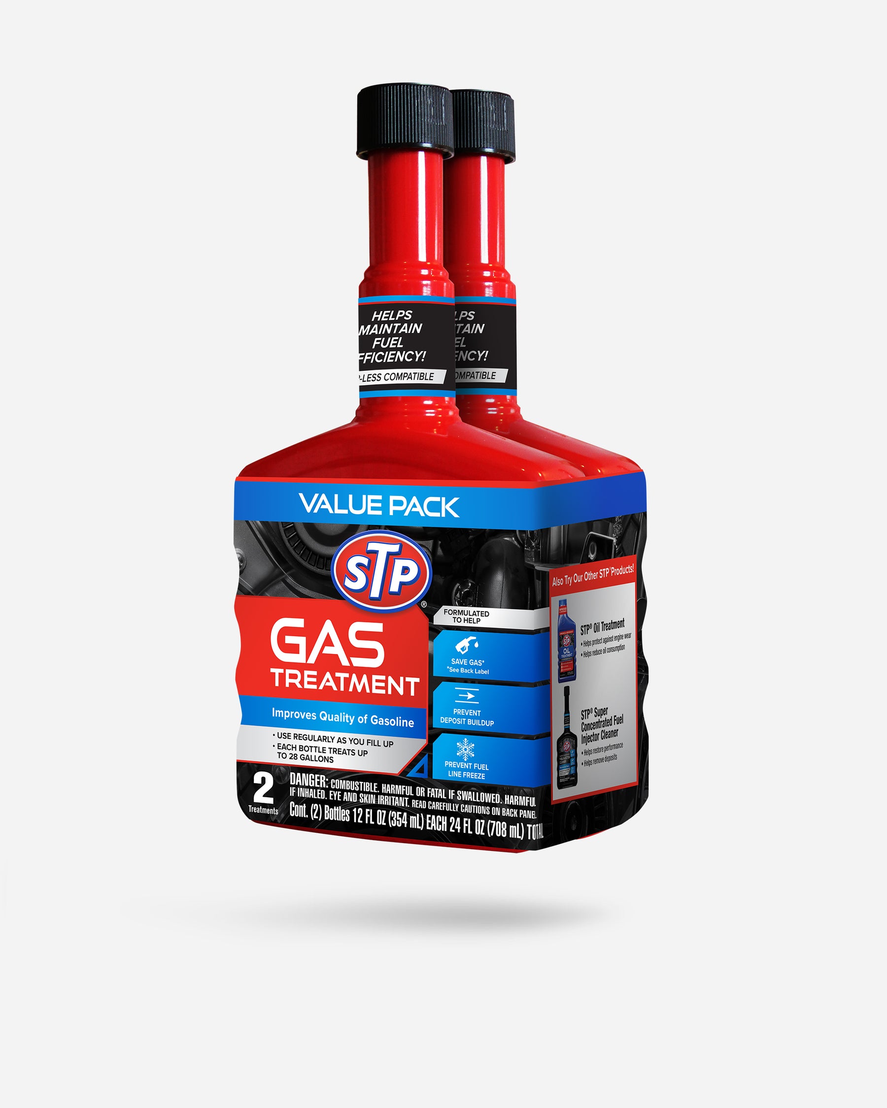 STP Gas Treatment (Helps Save Gas) 2-Pack 12oz